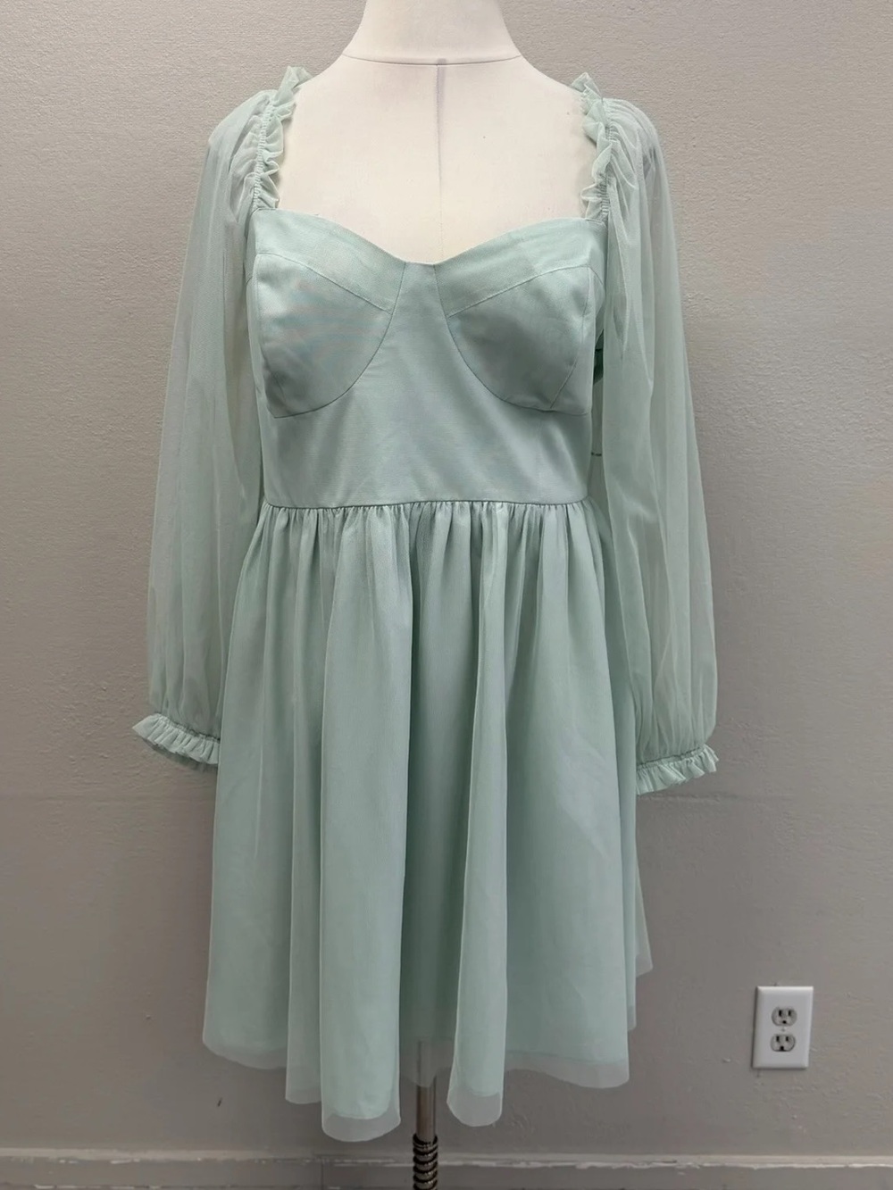 ELOQUII Mint Green Sweetheart Bodice Mini Dress - New - Size 26